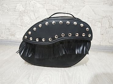 baqaj çanta: Qara rəngdə moto çanta/sumka - Material: süni dəri (suya və toza — 1