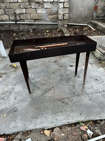 Quruducular: Metall manqal/şiş kabab üçün soba - Material: qalın metal sac — 5