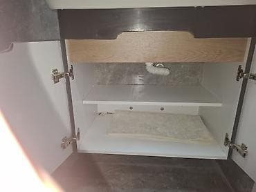 hamam şkaflari: Hamam üçün lavabo və dolab dəsti - İnteqrə edilmiş keramik/quartz — 3