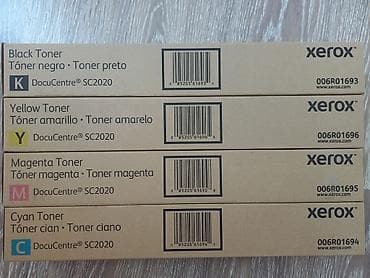 Xerox DocuCentre SC2020 üçün orijinal tonerlər. Rənglər: Black, Cyan