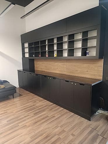 sade mebeller: Məhsul: Modul tipli divar boyu saxlama sistemi (raf və şkaf komplekti) — 2