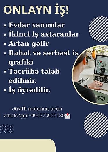 работа на пару часов в день баку: Onlayn iş imkanı - Evdar xanımlara və ikinci iş axtaranlara uyğun - — 1