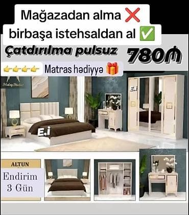 kiçik şkaf: İkinəfərlik çarpayı, Dolab, Yeni — 1