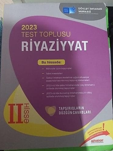 kimya test toplusu: Riyaziyyat 11-ci sinif, 2023 il — 2