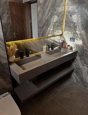 metbext skaflari: Banyonuz üçün qaya fakturalı keramoqranitdən hazırlanmış — 4