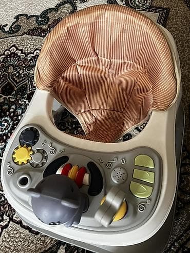 graco коляска: Uşaq gəzdirici (yorğançəkmə) - Rəng: ağ/boz korpus, zolaqlı şaftalı — 4