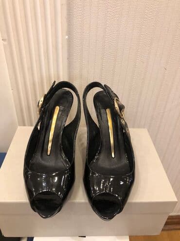 босоножки 27 размера: Размер: 35.5, цвет - Черный, Б/у — 3