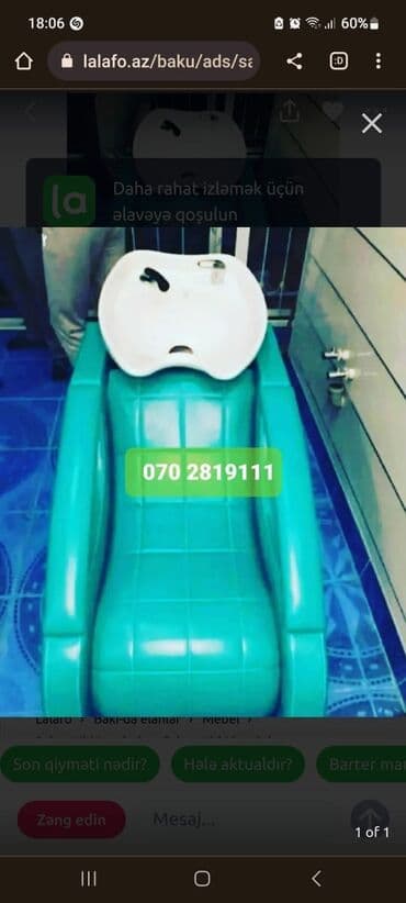 texnonikol baki: Yeni, Saş yuyulması kreslosu — 11