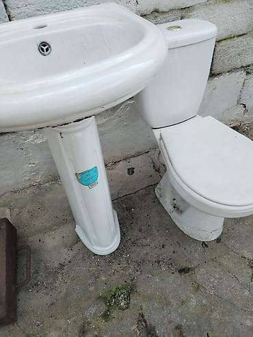 kreditle aboylar: Sanitar qovşaq dəsti – unitaz + ayaqlı əl-üz yuyan (pedestal lavabosu) — 2