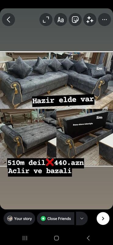 divan dəri: Künc divan, Parça, Bazalı, Açılan, Kitab — 1