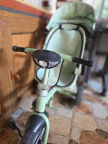 Velosipedlər: Uşaq üçtəkərli velosiped – 3-ü 1-də tipli model Rəng: açıq yaşıl — 3