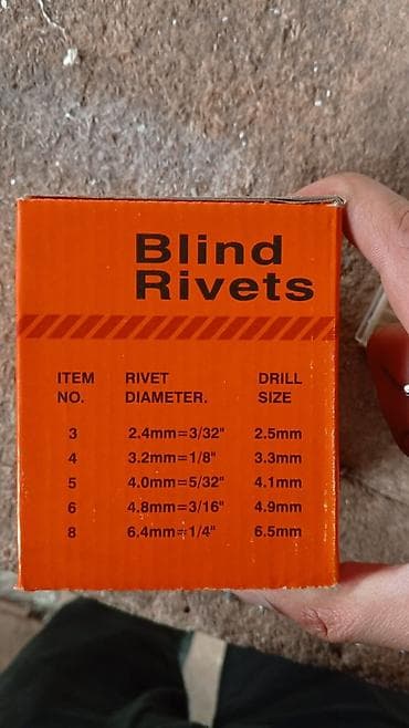 Digər bərkidici məhsullar: Məhsul: Blind Rivets – kor pərçimlər Xüsusiyyətlər: - Ölçü: 4x12 - — 2