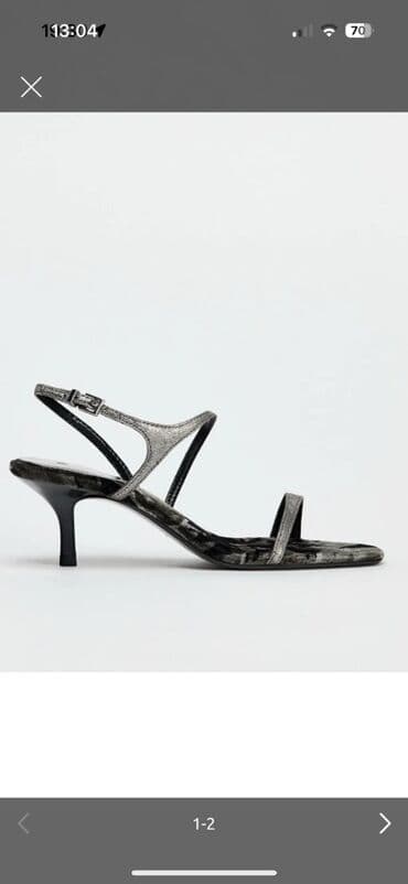 женские пляжные шлепанцы: Zara, Размер: 41, цвет - Серый, Новый — 3