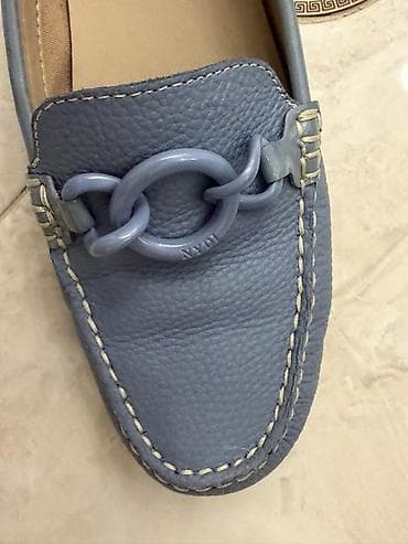 brend mallar: NYDI qadın loaferləri - Rəng: boz-mavi - Üst material: dənəvər — 4