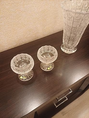 xrustal stekanlar: Kolleksiya: kəpəkli kəsim naxışlı kristal dəst - 1 ədəd hündür — 1