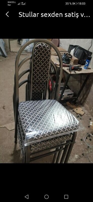 miz ustul: Mətbəx üçün, Yeni, Qatlanmayan, Stul — 18