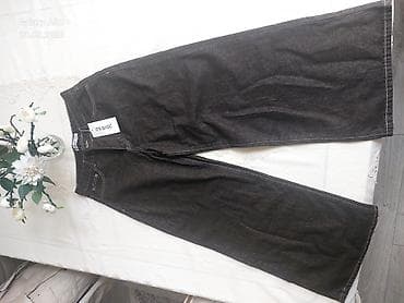 Geniş kəsimli cins şalvar - Rəng: tünd denim (qara-tonlu) - Kəsim