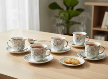 çaydan qiymətləri: Çay dəsti, Farfor, 6 nəfərlik — 1