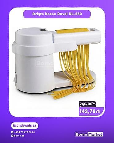Əriştə Kəsən Duvel DL-260 - Evdə təzə xəmir məmulatları hazırlamaq