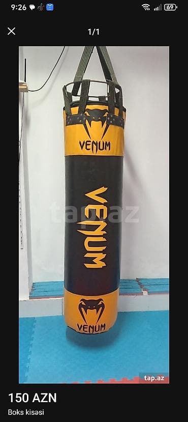 termo boks: Venum boks kisəsi - Brend: Venum - Rəng: qara-sarı, loqo çaplı - Asma — 1