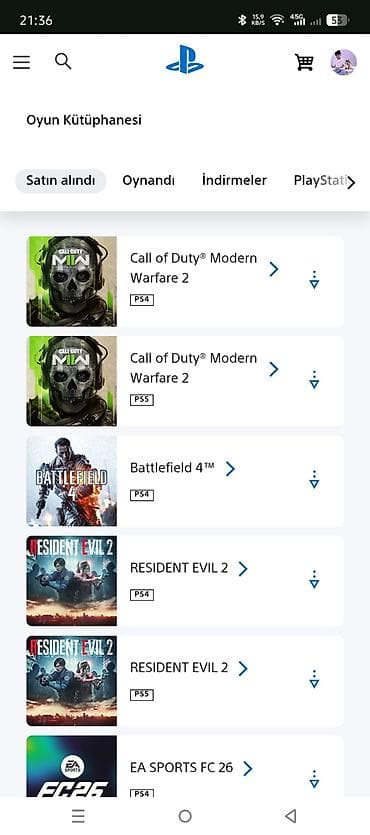 ps5 islenmis: PlayStation hesabında geniş oyun kitabxanası Tərkib: - PS5 və PS4 — 6