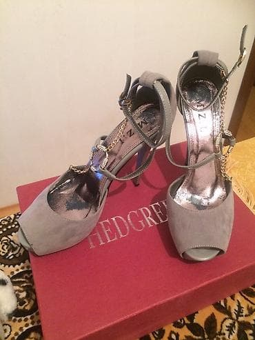 Basanoşka və səndəllər: Ölçü: 38, rəng - Boz, İşlənmiş — 1