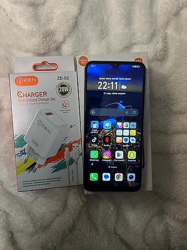 telfon honor: Honor X6, 128 GB, rəng - Gümüşü, Barmaq izi, Face ID — 1