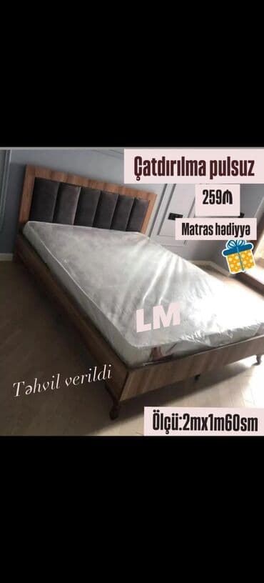 işlənmiş yataq dəsdi: Yeni, İkinəfərlik çarpayı, Bazasız, Matras ilə, Siyirməsiz, Rusiya — 1