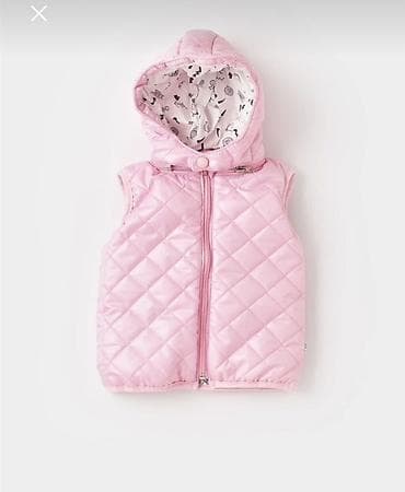 qız paltar: Uşaq üçün qız rəngli quilted jilet – kapüşonlu - Rəng: açıq çəhrayı - — 1