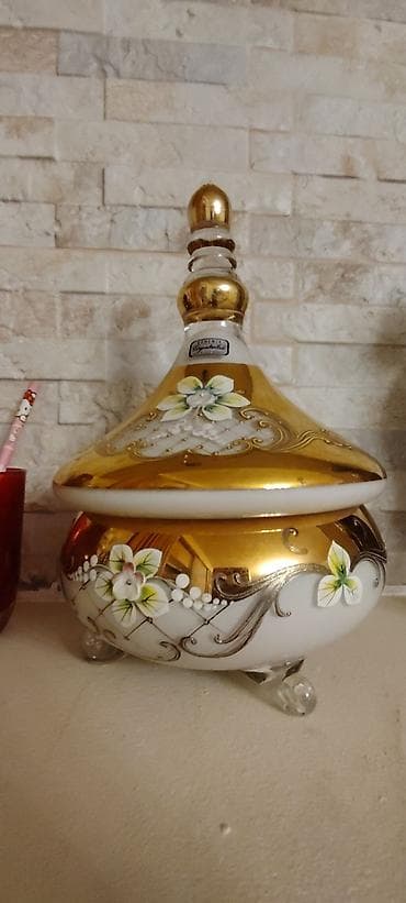 nabor: Bohemia Cristalli bəzək dəsti - Material: Bohemiya şüşəsi/porşelan — 2