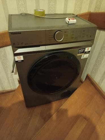 tostur: Toshiba paltaryuyan maşın – ön yükləməli, paslanmayan boz/gümüşü — 1