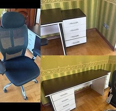 Yazı masası yan siyirmeli MDF material stulla burge 150 AZN. Ayrıca