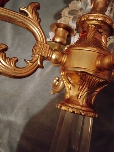 Digər ev dekoru: Möhkəm bürünc effektli, klassik üslubda şamdan/kandelyabr - 5 şam — 4