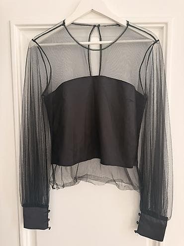 Zara - Rəng: qara - Material: yüngül, şəffaf tül üst qat; iç hissədə — 1