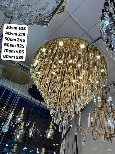 tort sekili: Çılçıraq, 10 və daha çox lampa, Xrustal — 2