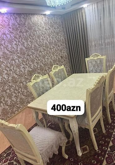 Qonaq otağı üçün, Açılmayan, Dördbucaq masa, 6 stul