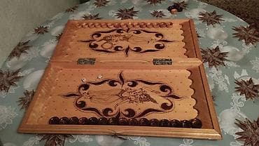 idman kompleksi: Ağac oyma nərd dəsti - Material: tam ağac (cilalanmış), əl işi oyma — 4