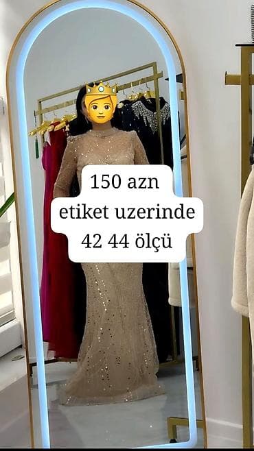 muncuq: Zərif ziyafət geyimləri kolleksiyası 1) Şampan rəngli uzun ziyafət — 3