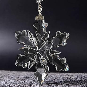 Bayram məhsulları: Büllur Qar Dənəsi Asma Bəzək - Material: çoxüzlü kəsimli şəffaf — 4