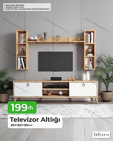 samsung tv 140 ekran: Televizor altlığı və divar rəf dəsti Ölçü: 40 × 180 × 180 sm — 1
