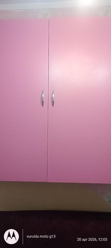 taxt altı: İkiqapılı divar şkafı – çəhrayı - Material: laminat/MDF tipli lövhə - — 1