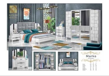 угловая тумба: Двуспальная кровать, 2 тумбы, Турция, Новый — 1