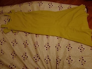 nisan xonca: Uzun ziyafət/libas – parlaq limon-sarı rəngdə - Model: bədənə oturan — 1