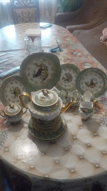 cay servisi: Çay dəsti, rəng - Yaşıl, Farfor — 1