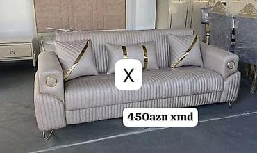 ucuz divanar: Mebel növü: 3 nəfərlik divan Rəng: Açıq bej Dizayn: Vertikal — 1