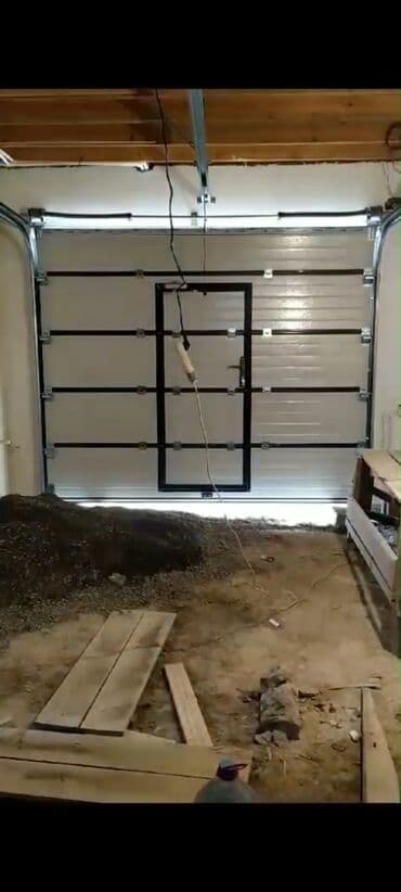 Yeni Dəmir Qaraj darvazası, Jalüz, Avtomatik, 280 m, rəng - Ağ, Qapı ilə, Kredit yoxdur, Ünvandan götürmə