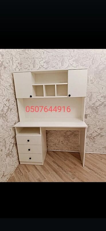 школьные парты и стулья: Для девочки и мальчика, Новый, С выдвижными ящиками, Письменный стол, Без стульев — 2