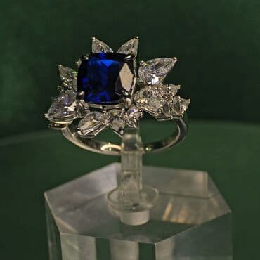 tek qaş üzük: Üzük, Ağ qızıl, Sapfir — 2