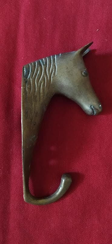 Asılqanlar: Bürünc at başı divar asqısı - Material: bərk bürünc/metal ərinti - — 2