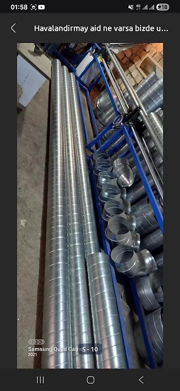 Su boruları: Sinklənmiş metaldan hazırlanmış bu dairəvi ventilyasiya boruları və — 1